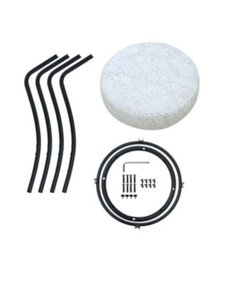 29" Floral Counter Stools - Black & White (Set of 2)