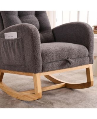 Dark Gray Rocking Chair with Footrest