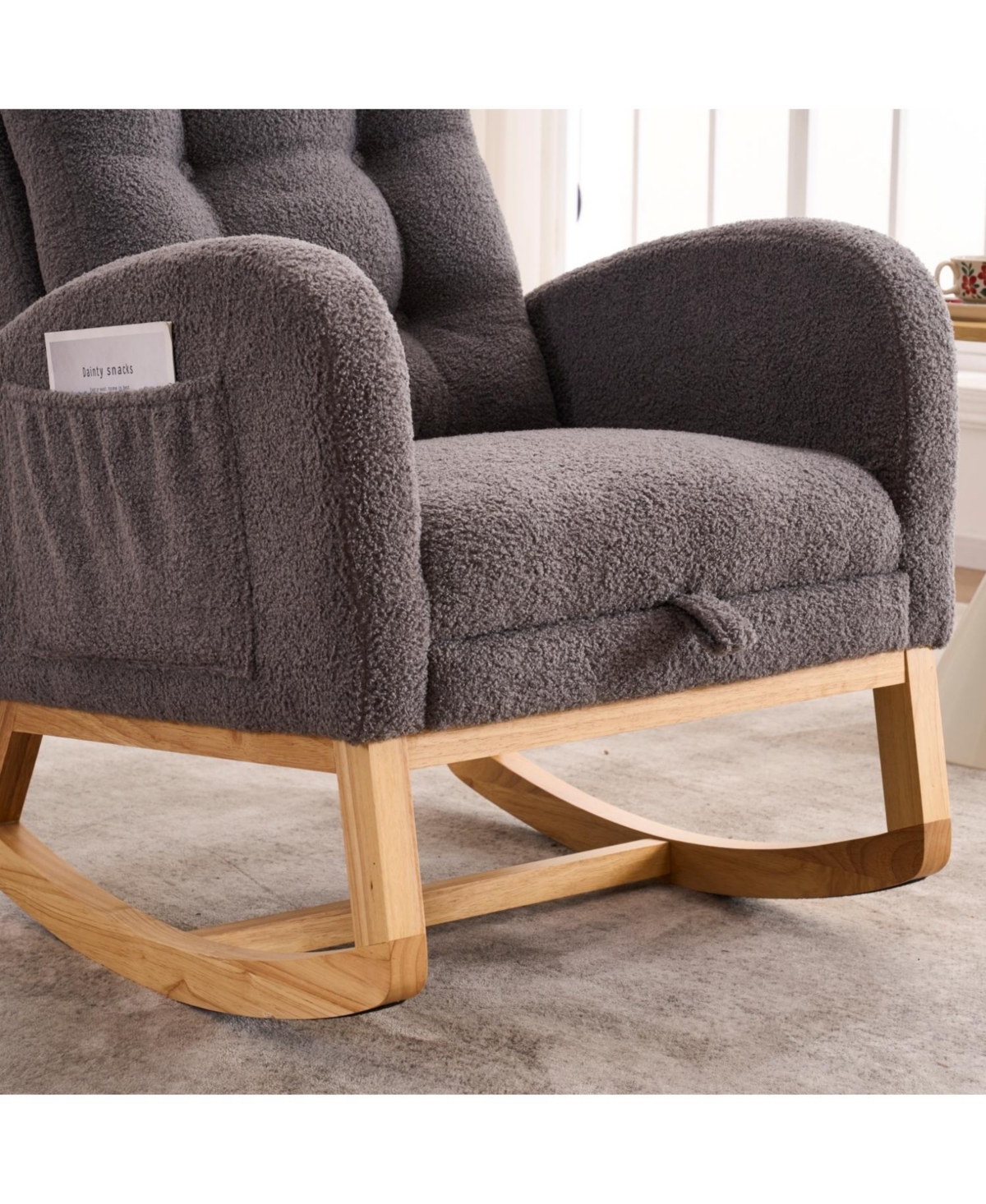 Streamdale Furniture Dark Gray Rocking Chair with Footrest