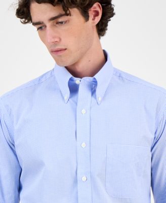Men's Regular Fit Mini Gingham Dress Shirt, Created for Macy's