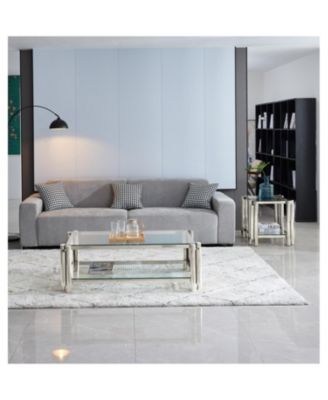 C013A-LEG-Silver Stainless Steel coffee table