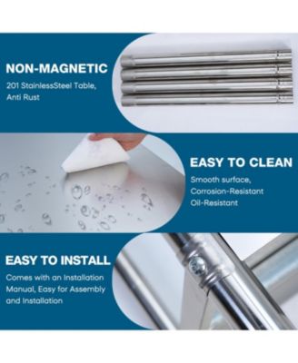 Stainless Steel Kitchen Prep Table w/ Under Shelf