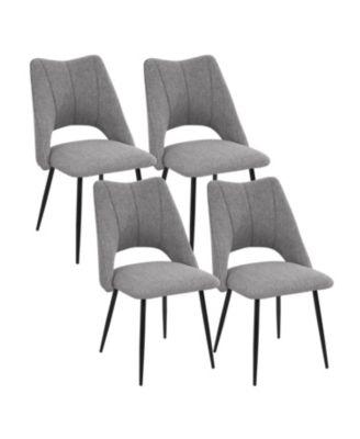 4-Chair Modern Dining Set Metal Legs Grey