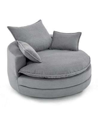 Swivel Barrel Chair with Pillows