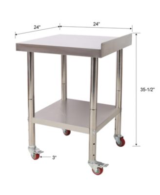 Streamdale Stainless Steel Prep Table 24x24 with Backsplash