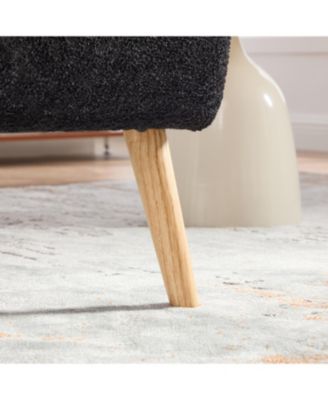 Modern Upholstered Accent Chair, Chenille, Black