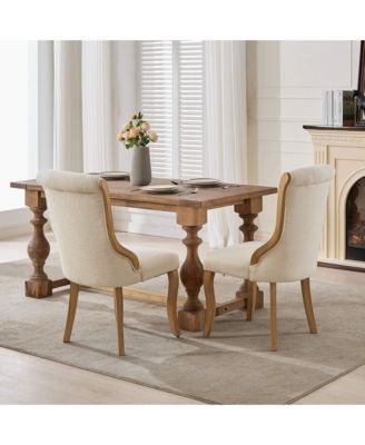 Snow Velvet Dining Chairs, Beige, Set of 2