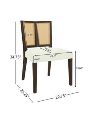Streamdale Rattan Dining Chair Without Arm(dark brown+beige) Set of 2