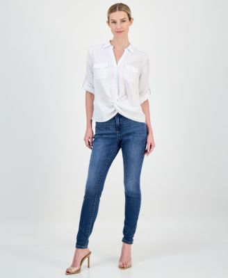 Women's Linen Twist-Hem Blouse, Created for Macy's