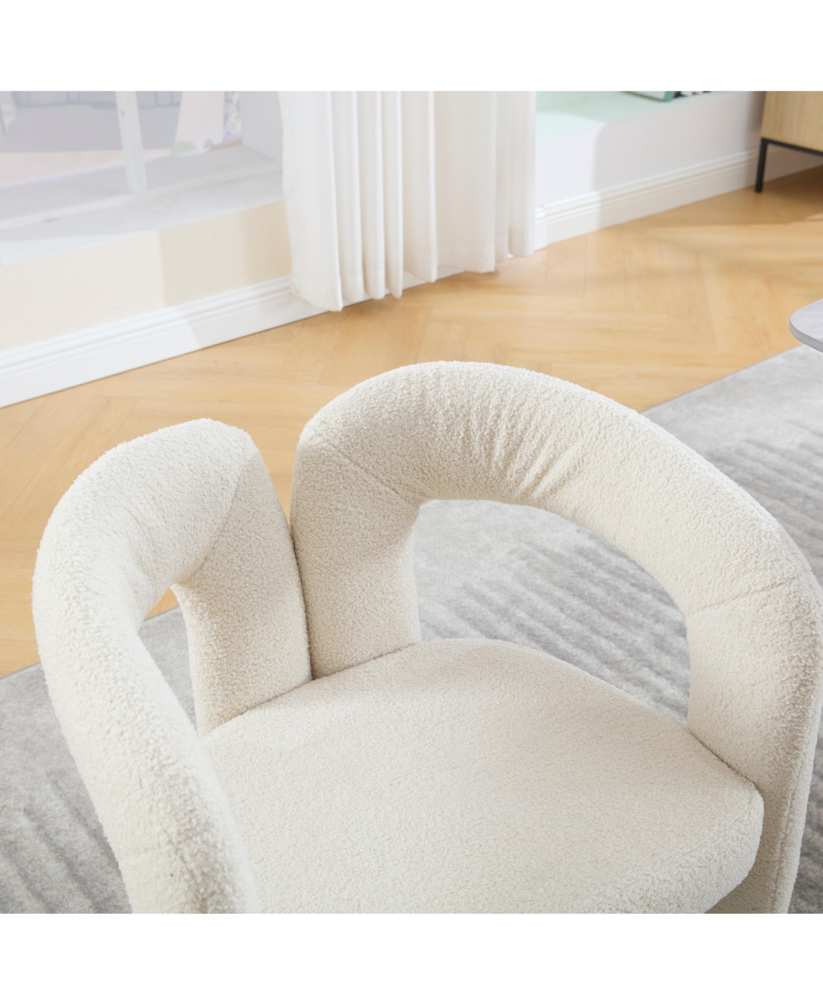 Streamdale Velvet Accent/Dining Chair Set of 2 (Beige Teddy)