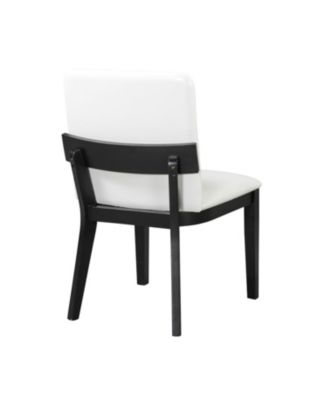 Wood & White Leather Dining Chairs