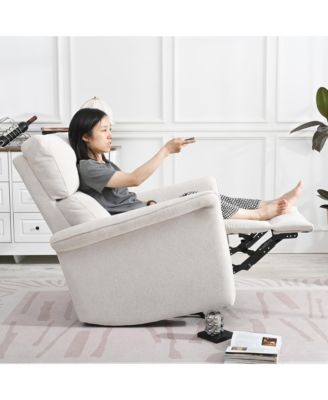  Fabric Rocker Recliner Chair - Gray