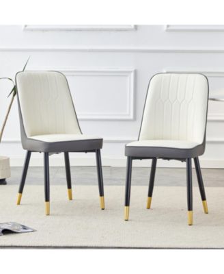 Modern Dual Tone PU Leather Dining Chairs