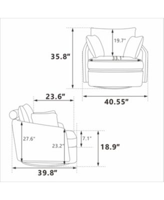 Chenille Swivel Accent Chair with Pillows