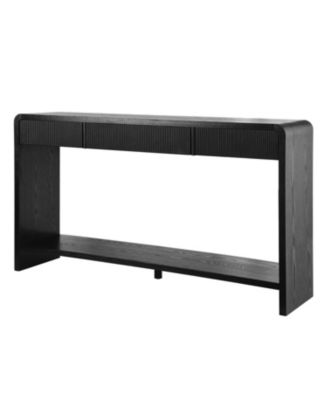 Streamdale Modern 3-Drawer Console Table - Slat Design