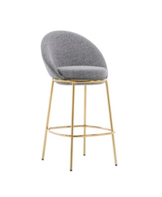  Celano Gold & Gray Upholstered Barstools (Set of 2 )