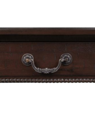 Streamdale Espresso Rectangular Coffee Table with Drawer & Wood Legs