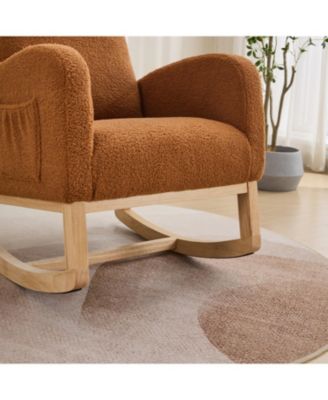 Sherpa Glider Rocking Chair - Nursery/Living Room - Caramel
