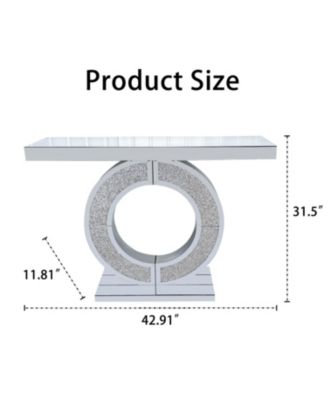 Crystal O-Shaped Mirror Console Table