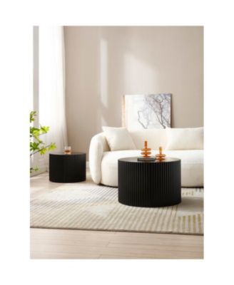 Nesting Table Set of 2, MDF Coffee Table set for Living Room/Leisure Area,Black