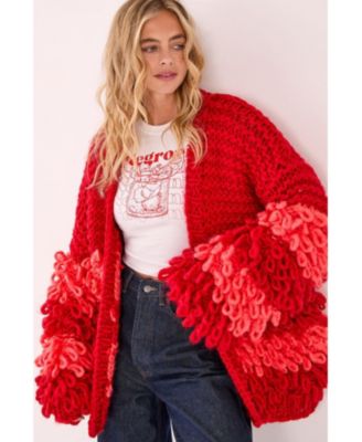 Women's Extreme Stripe Loopy Cardigan