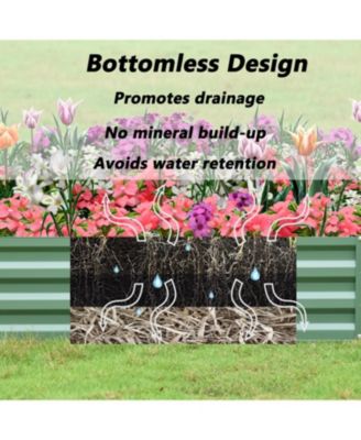 Outdoor Raised Garden Bed Galvanized Steel Planter Box