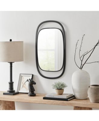 Sonya 29.6-inch Contemporary Rectangular Wall Mirror with Black Iron Frame
