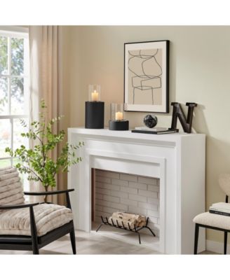 Pillar Hurricane Candleholder with Decorative Pebble Base