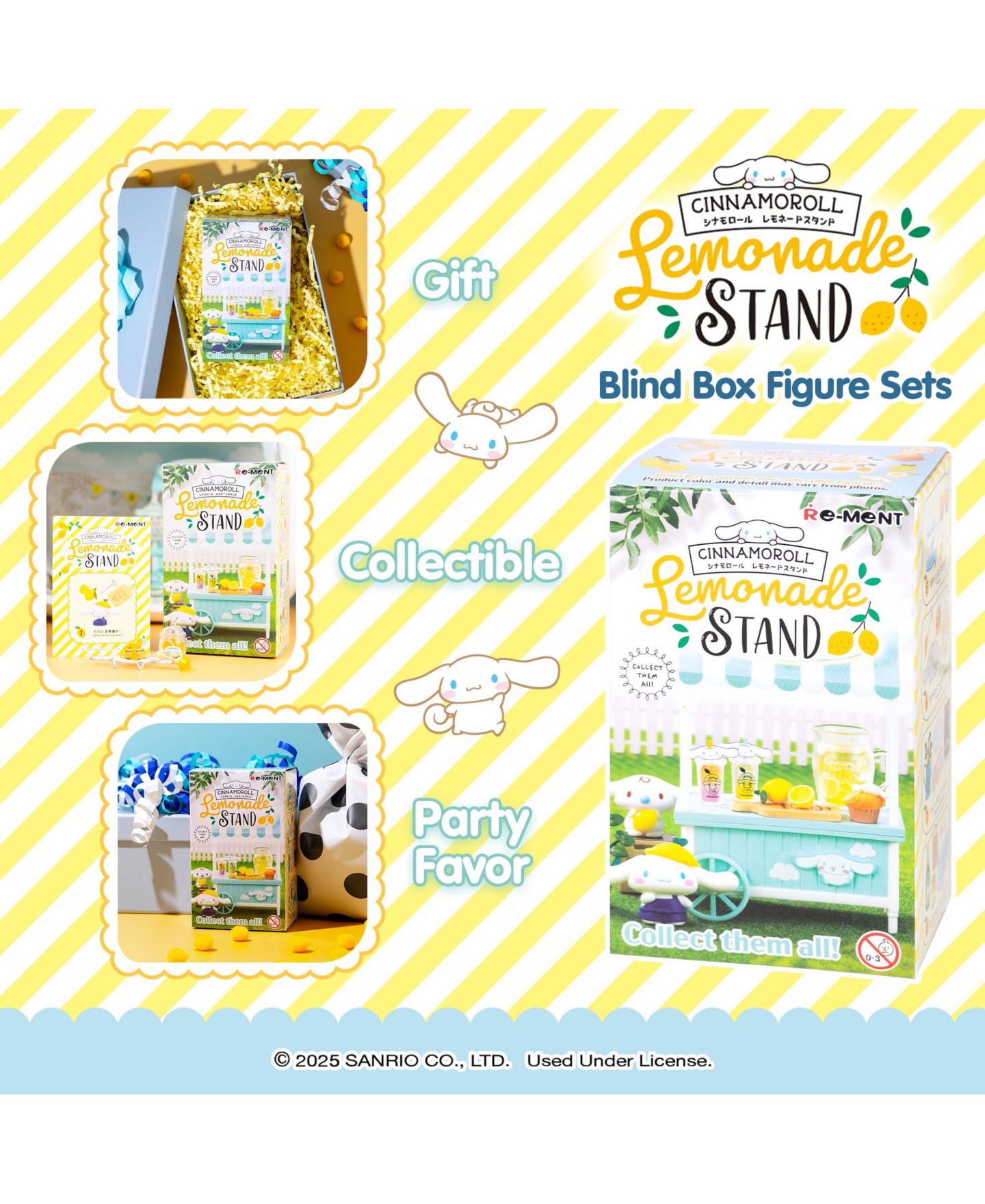 Детская фигурка Hamee Kuromi Sweet Tea Party Blind Box Mini Figurine, 14 Years & Up, цвет: Cinnamoroll's Lemonade Stand — фото 2