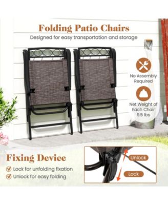 3 PCS Outdoor Bistro Dining Furniture Set with 1.57" Umbrella Hole Rippled