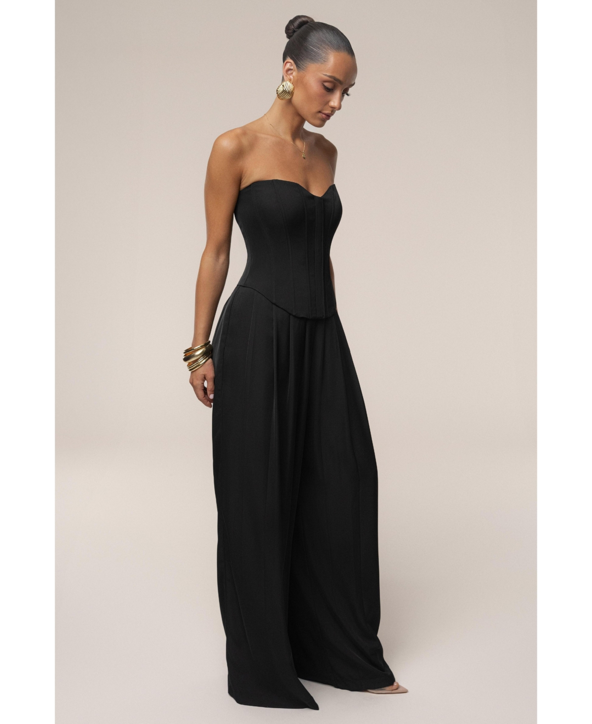 Jluxlabel Women's Clara Wide Leg Pleated Trousers