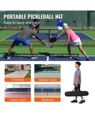22FT Portable Pickleball Net Set with Bag, Balls, Paddles, Wheels and Court Lines, Regulation Size Frame