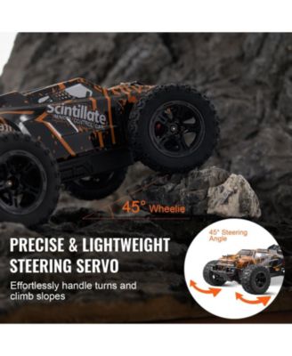Remote Control Car, 1:10 Scale 4WD Off-Road RC Truck with Adjustable Speed and Wheelie Function for Kids Ages 8+