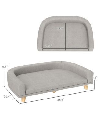 Gray Washable Cushion Large Cat Sofa Bed