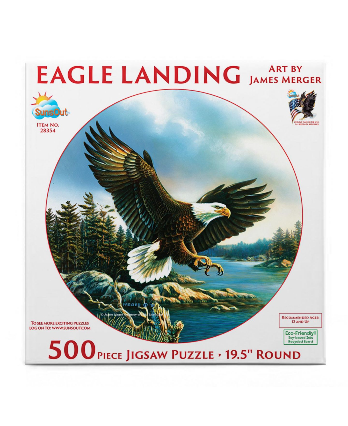 Детский пазл SunsOut Eagle Landing 500-Piece Jigsaw Puzzle, от 15 лет — фото 2