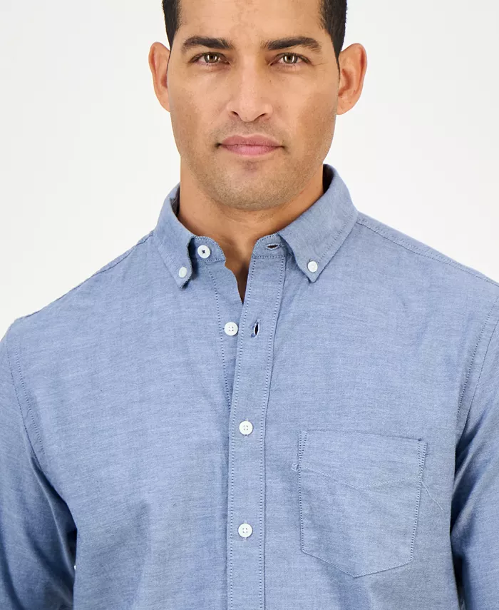 Men's Solid Stretch Oxford Cotton Shirt - thumbnail 3