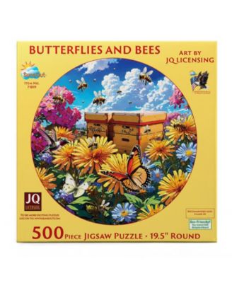Butterflies and Bees 500 piece Jigsaw Puzzle for Adults Round
