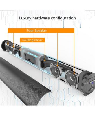 4-Speaker Sound Bar with Wireless Bass, Bluetooth 5.0, TWS & Multiple Inputs