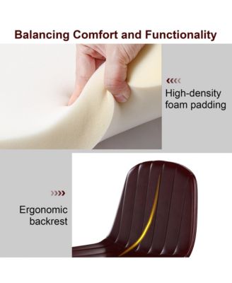 Set of 2 Modern PU Leather Bar Stools with Swivel Base