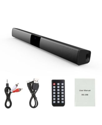 4-Speaker Surround Sound Bar with Wireless Subwoofer, Bluetooth 5.0 & FM Radio