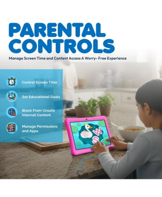 10" Kids Tablet with Epic! & Lingokids, 32GB Educational Android Tablet with Parental Controls & Kid-Proof Case