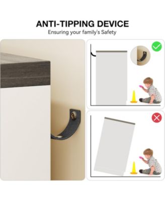 Storage Cabinet with 4 Drawers and 2 Doors, Freestanding Wardrobe with Hanging Rod