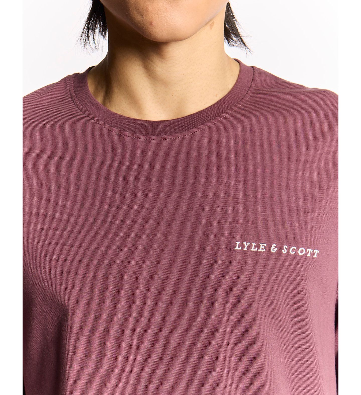 Мужская футболка Lyle & Scott Script Long Sleeve, цвет: Тёмно-бордовый — фото 6