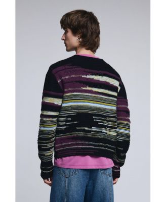 Men's Striped cardigan sweater