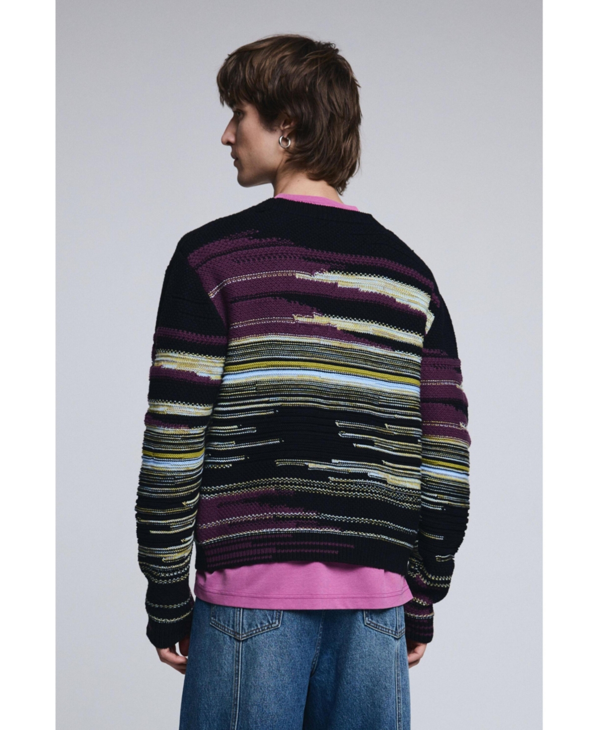 Desigual Men's Striped cardigan sweater