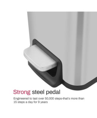 1.6 Gallon Rectangular Step-on Trash Can Set