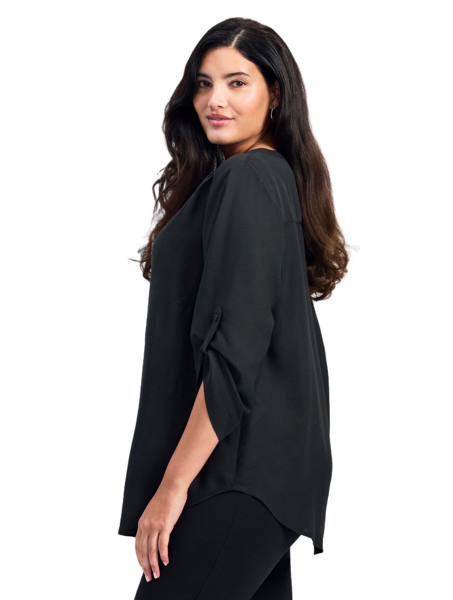 Women's Plus Size Madeline Tab Sleeve Blouse