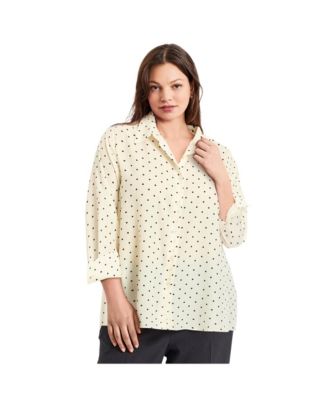Women's Plus Size Button Front Blouse