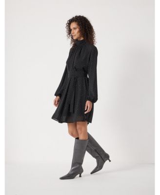 Women's Diamante Gathered Neck Mini Dress