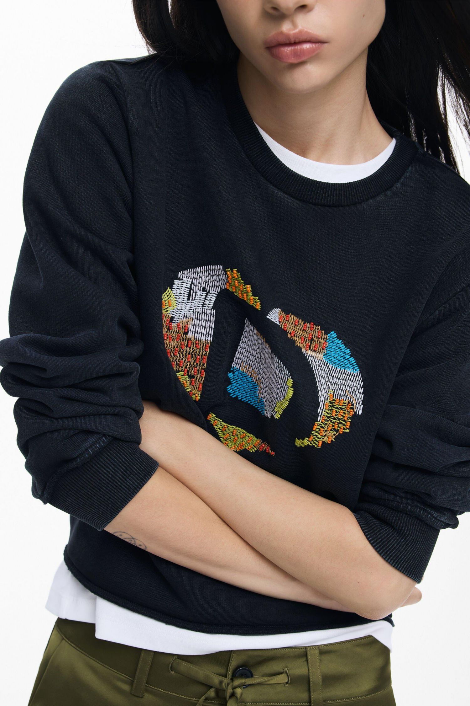 Women's Sweatshirt Logo Beads